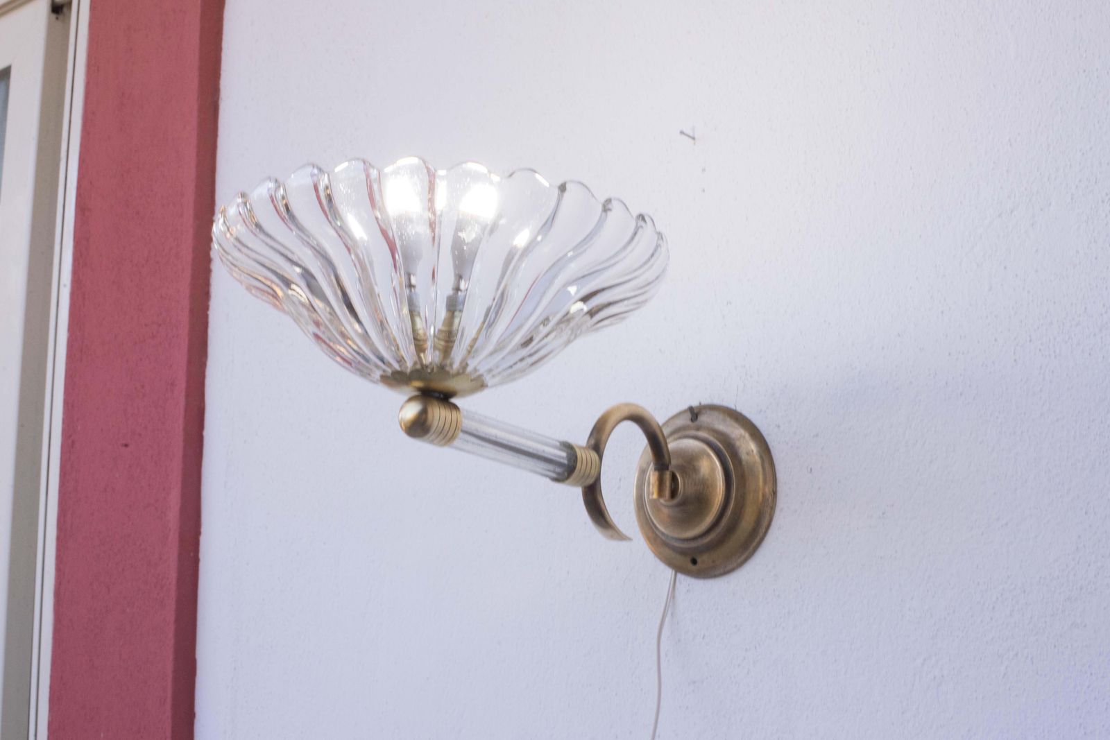 photo vinterior Set Of 2 Wall Light Sconces By Barovier & Toso Glass Murano, Italy, 1950