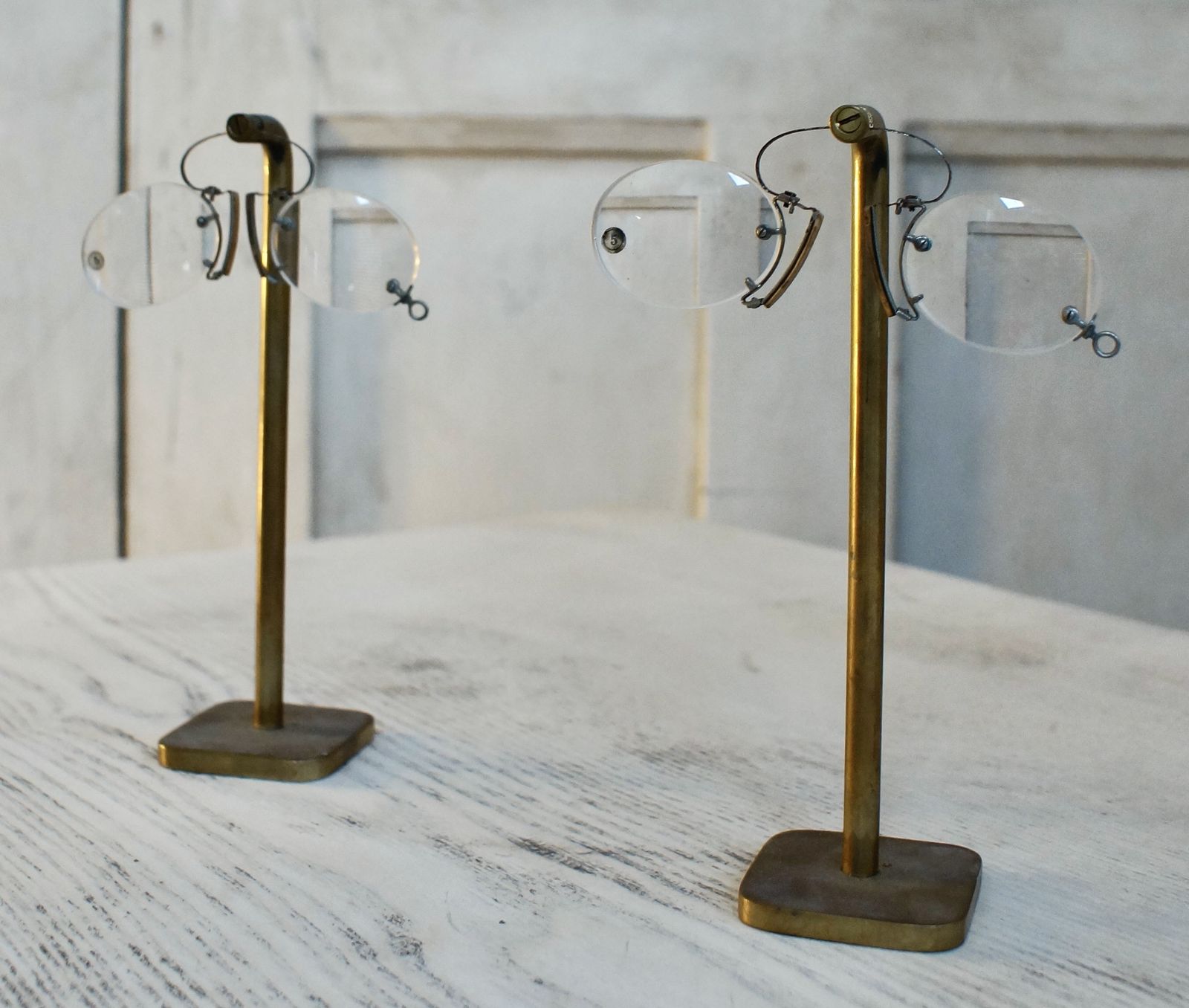 Antique Pince Nez Glasses On Stand photo vinterior