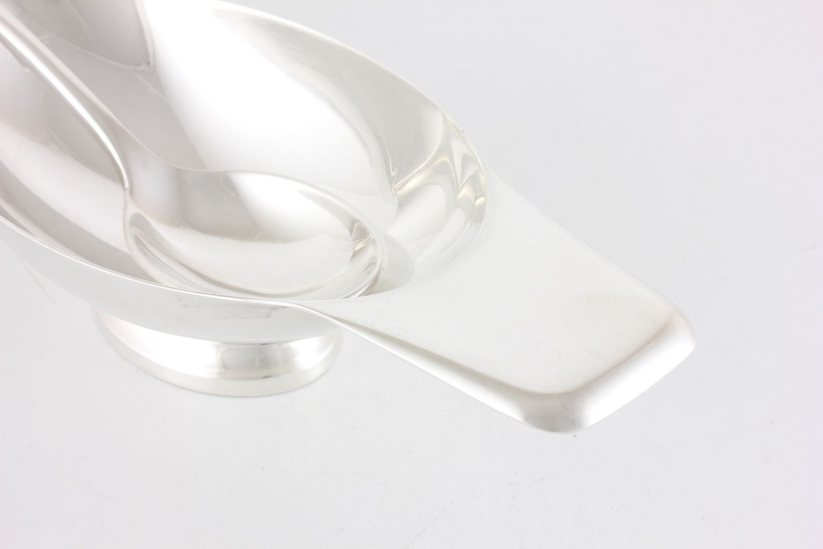 photo buy Silver Plate Christofle Swan Sauce Boat. French Gravy Sauciere & Spoon.