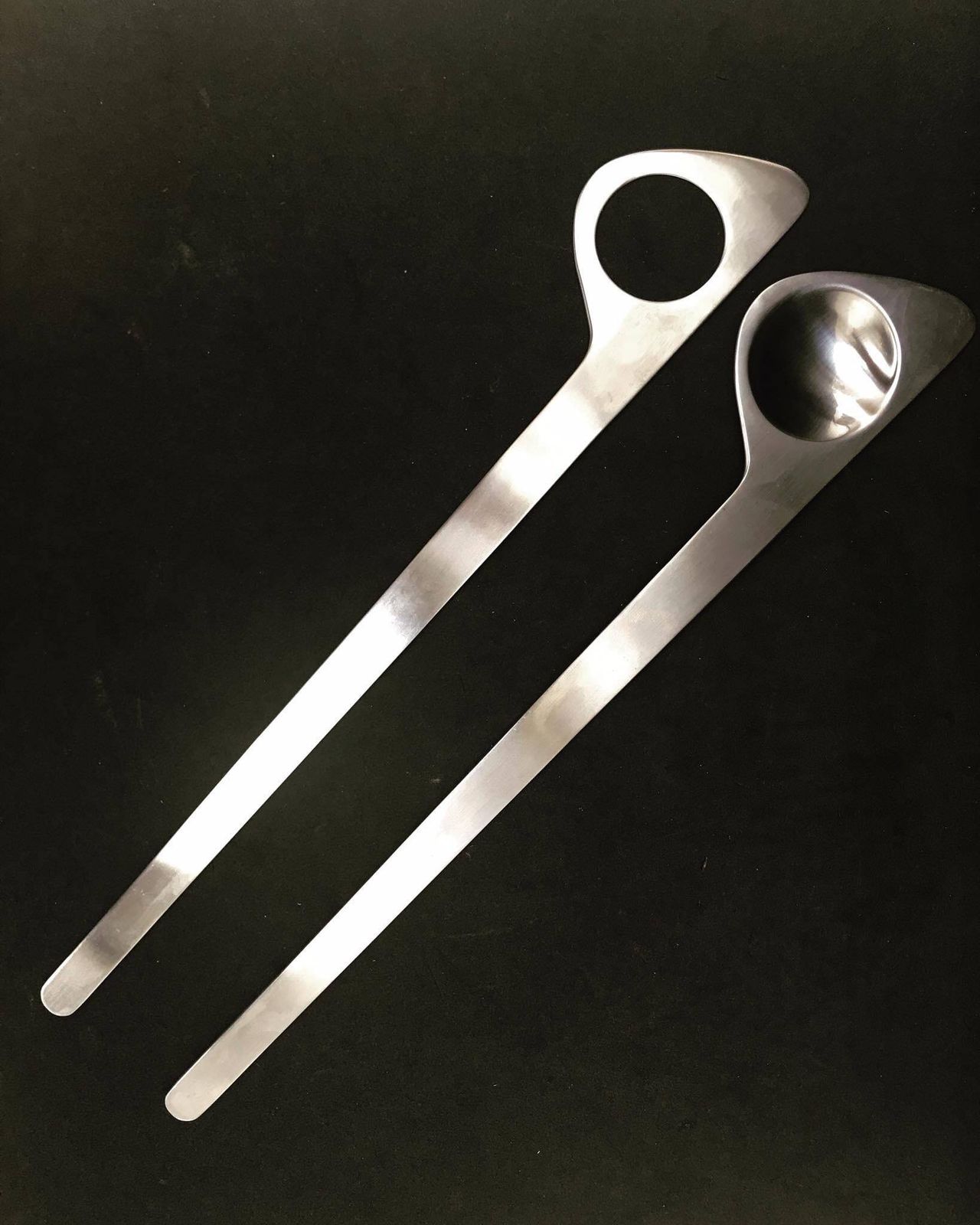Salad Servers Arne Jacobsen Salad Cutlery Original 1960s Stelton Polished Danish Design Pasta Flatware Salad Cutlery Scandinavian Design photo furniture