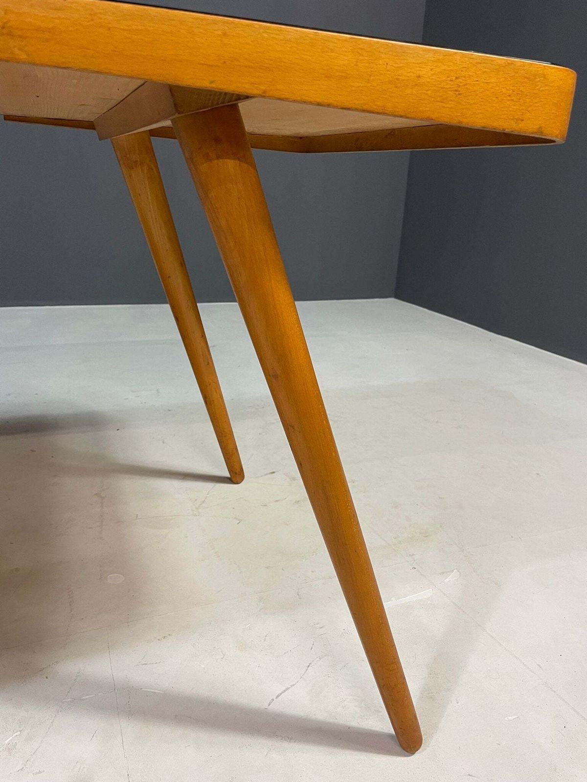 Mid Century Coffee Table By Interiér Praha With Opaxite Glass Top, 1960s photo vinterior