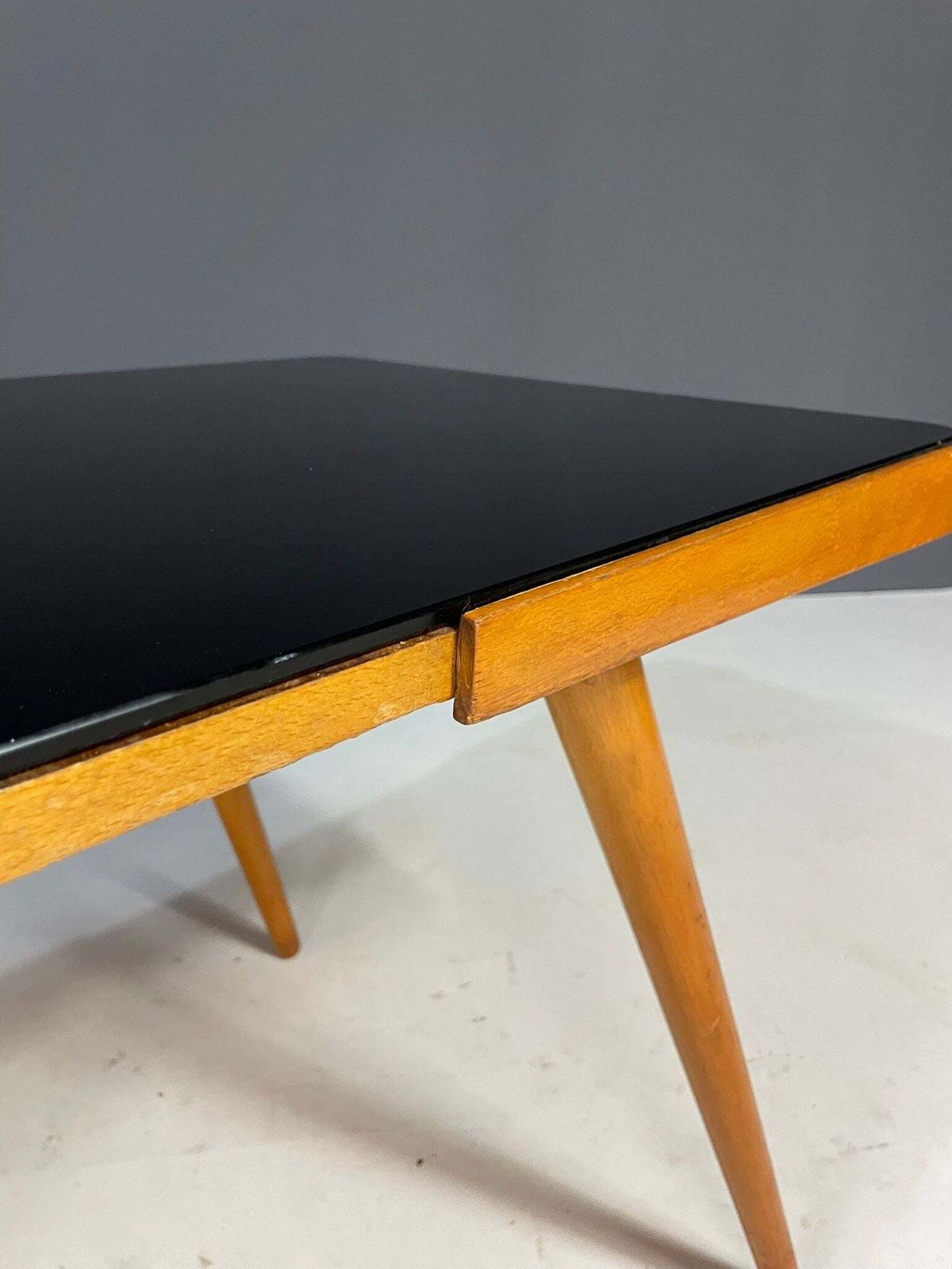 Mid Century Coffee Table By Interiér Praha With Opaxite Glass Top, 1960s photo vintage