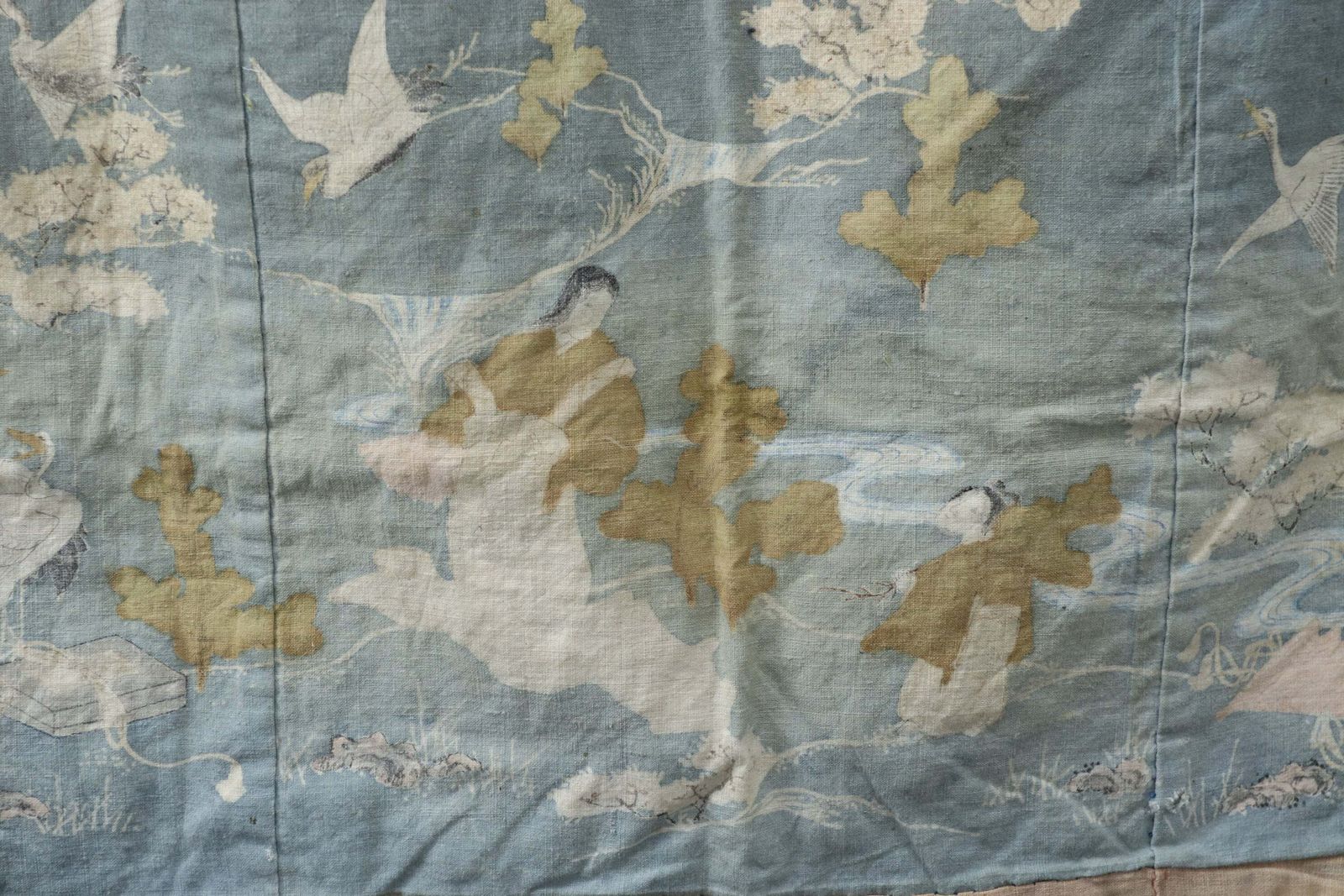 Mid 19th Century Japanese Child's Kimono Yuzen Fukusa photo for sale