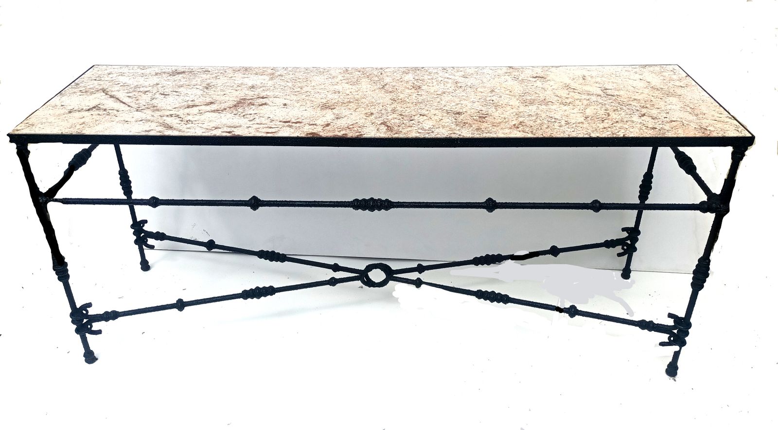 Table In The Style Of Giacometti. Wrought Iron And Granite