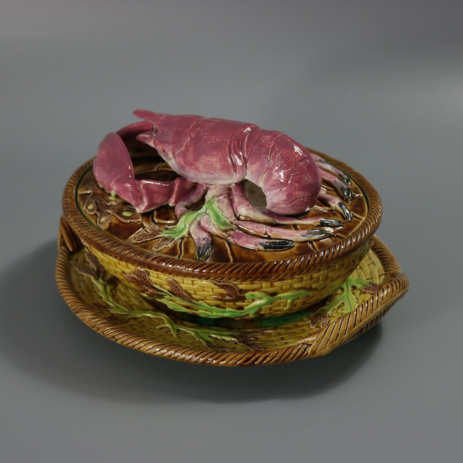 George Jones Majolica Lobster Dish photo vintage