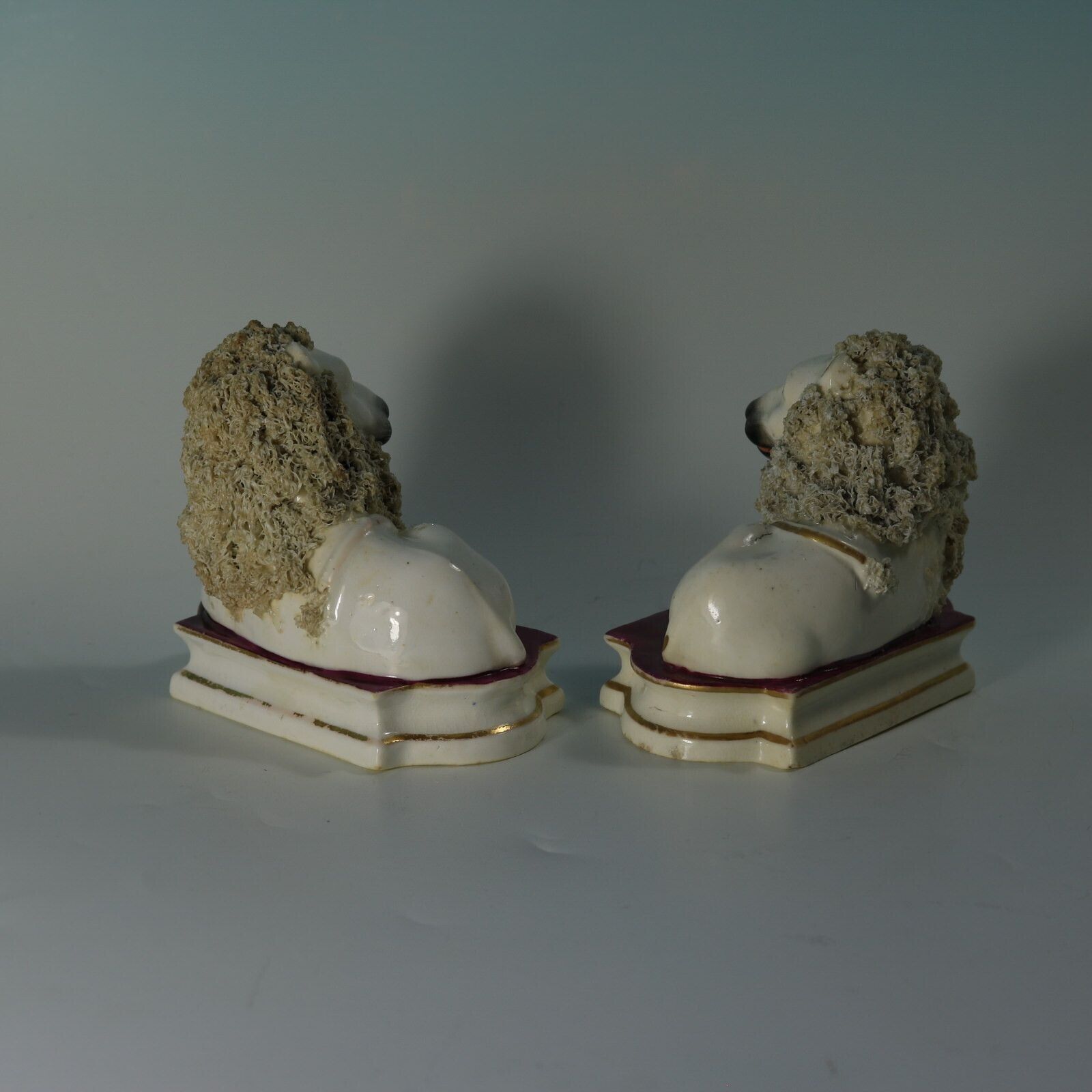 Pair Of Shelton Staffordshire Lion And Lamb Figures photo vinterior