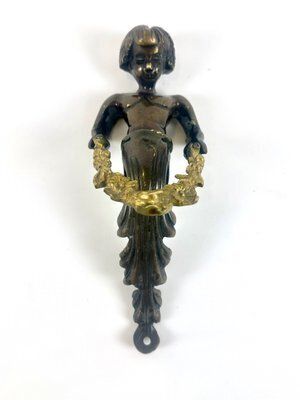 Large Antique Bronze Cherub Door Pull Handle