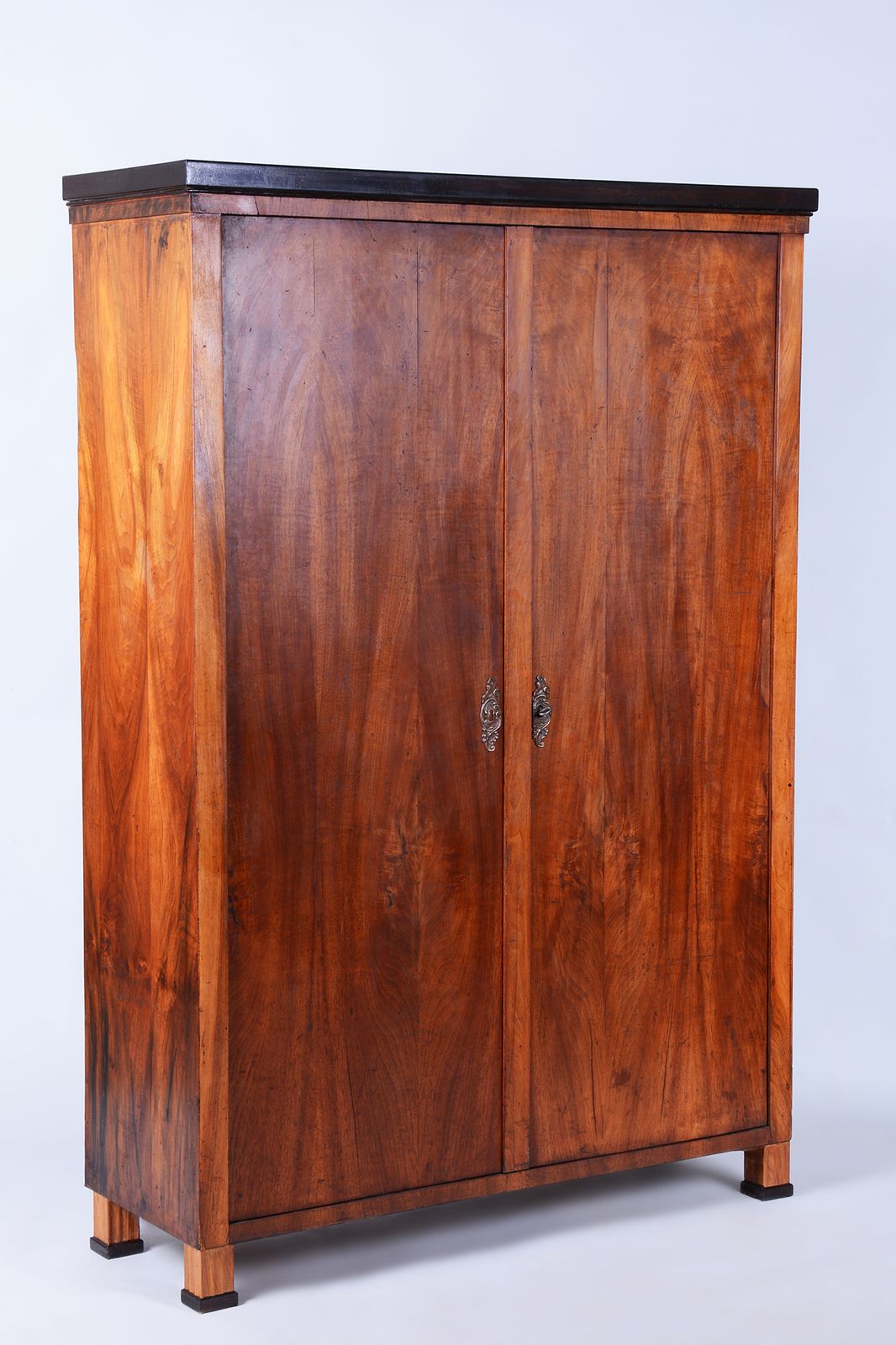 Restored Biedermeier Wardrobe, Walnut, Revived Polish, Czech, 1830s