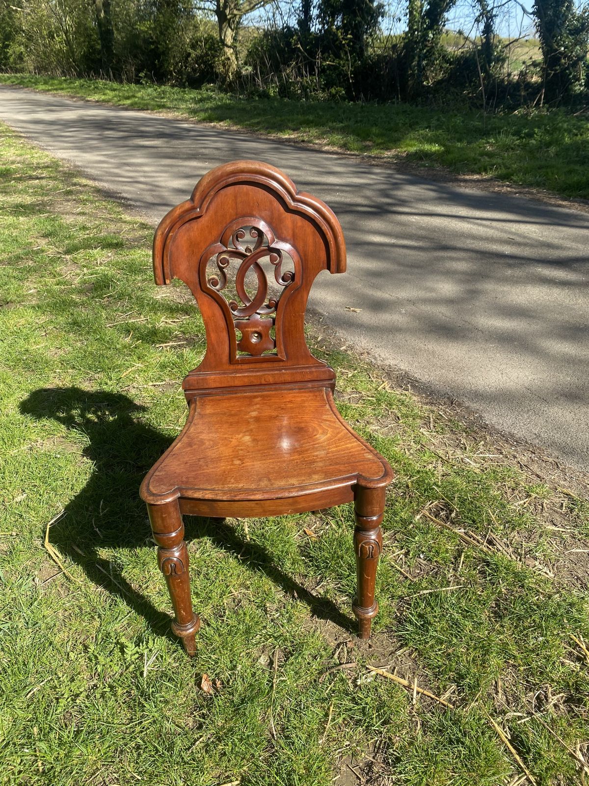 19th Century Victorian Mahogany Hall Chair Alexander Grant Liverpool photo for sale