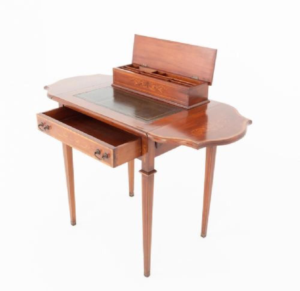 Sheraton Desk Ladies Writing Table Revival Mahogany photo furniture