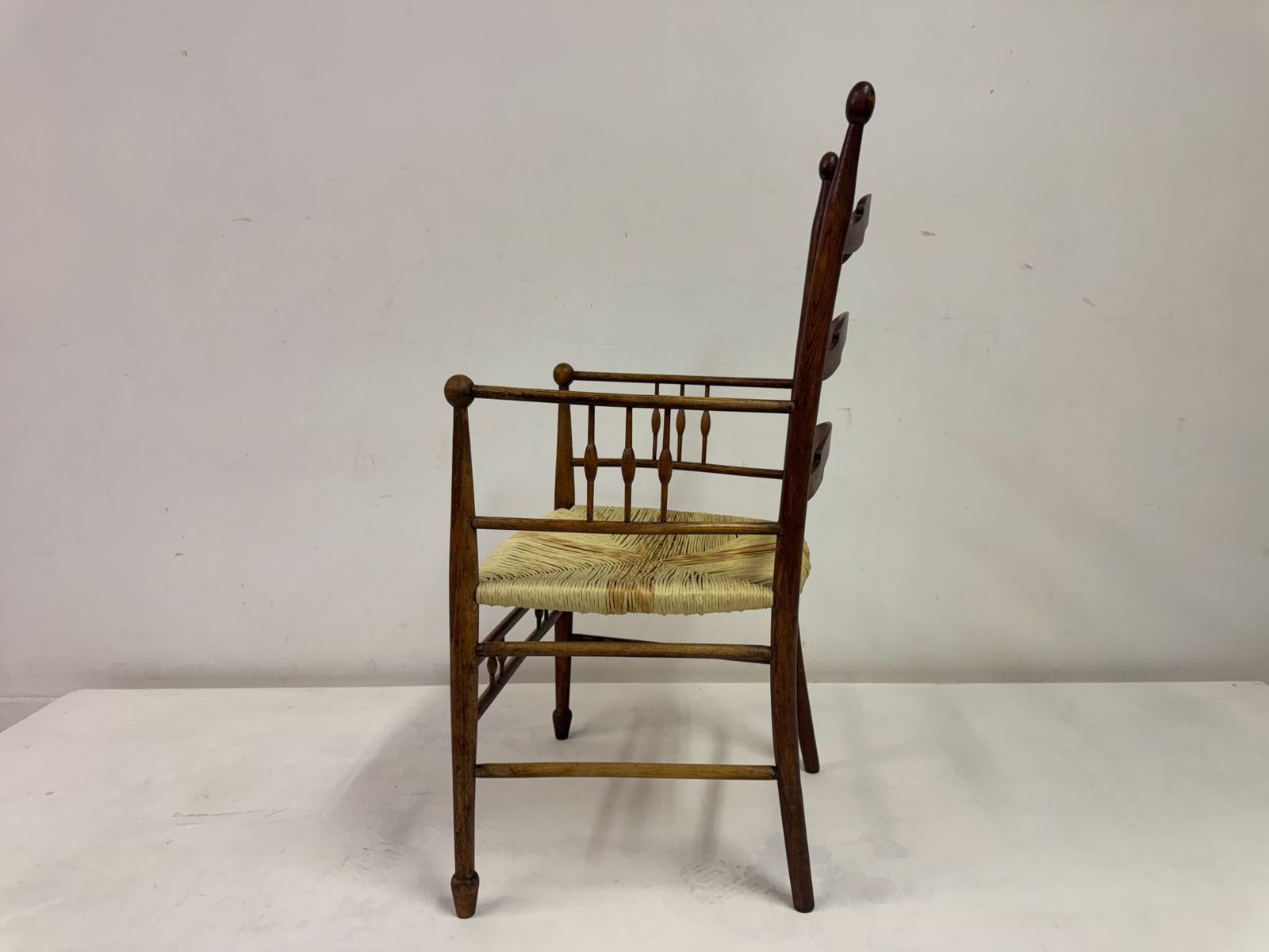 975.0 Arts And Crafts Armchair In Elm Possibly For Liberty & Co photo