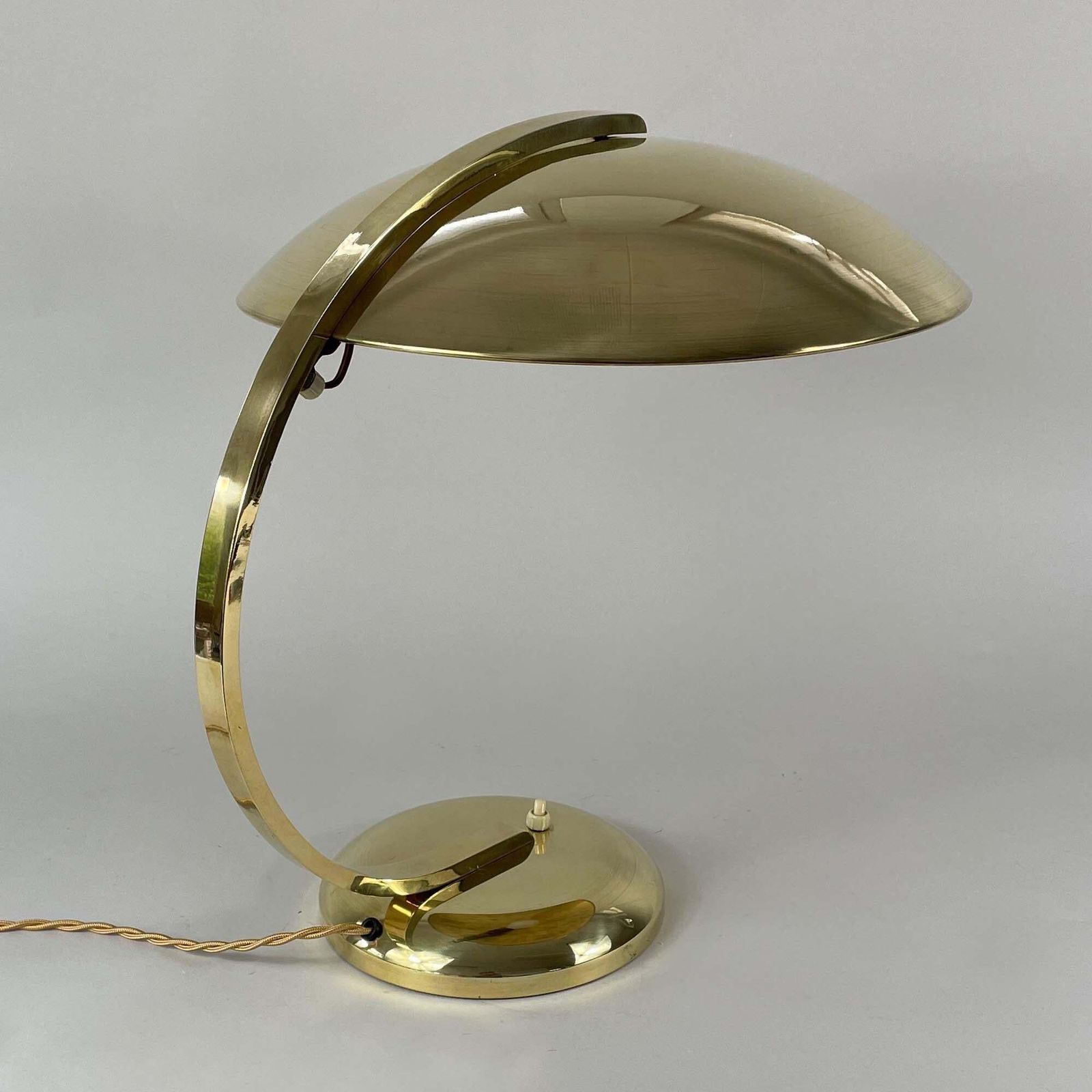 Art Deco Bauhaus Brass Table Lamp Gleibo By Hillebrand, Germany 1930s photo furniture