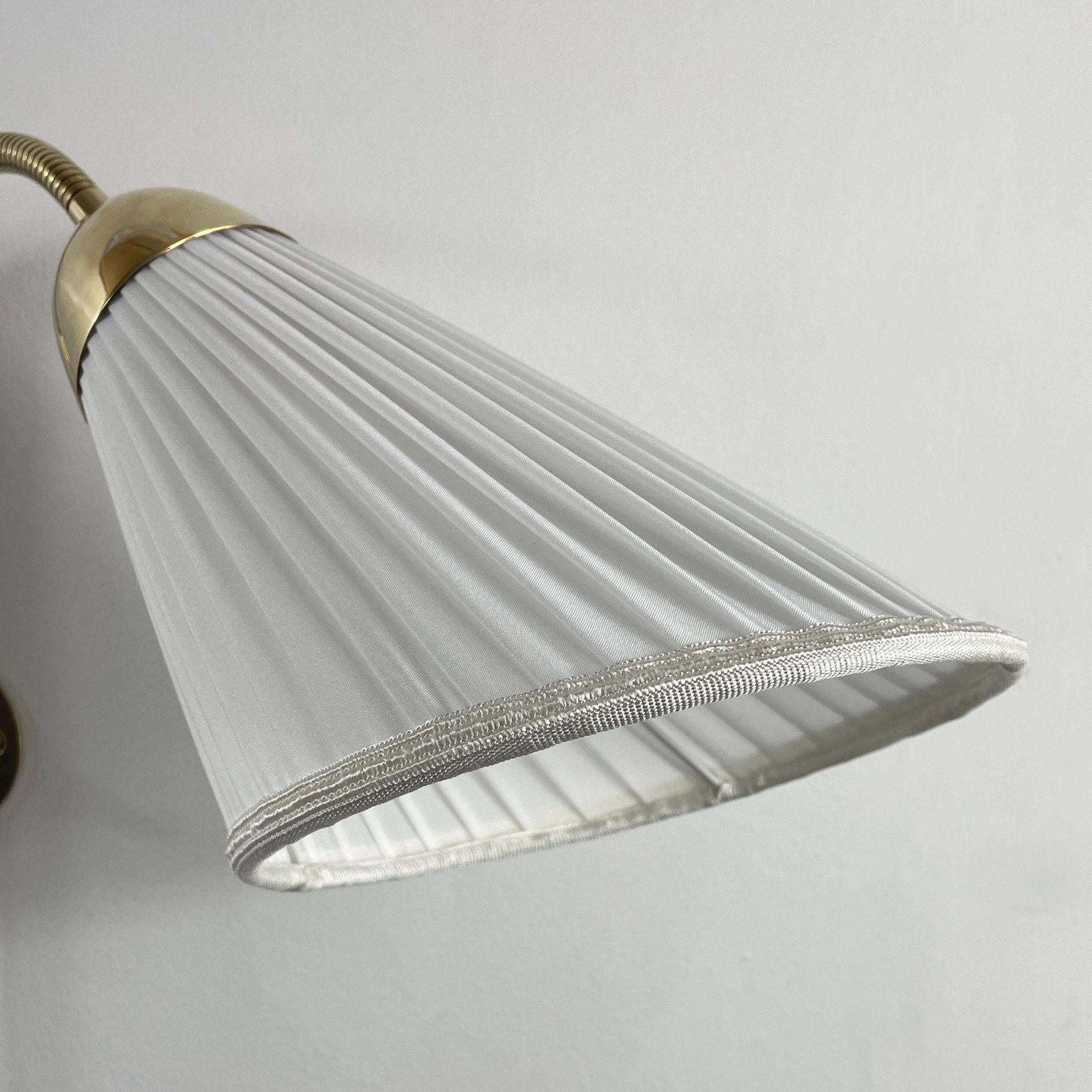 photo furniture Adjustable Wall Lights Made Of Brass And Fabric, Sweden 1950s