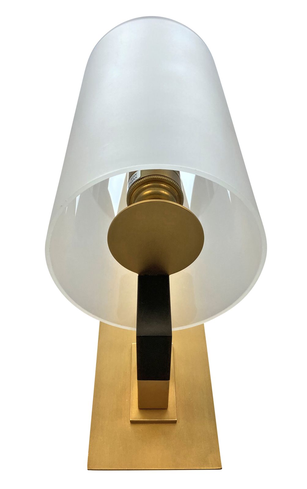A Pair Of Italian Brass And Frosted Glass Wall Lights photo Lighting
