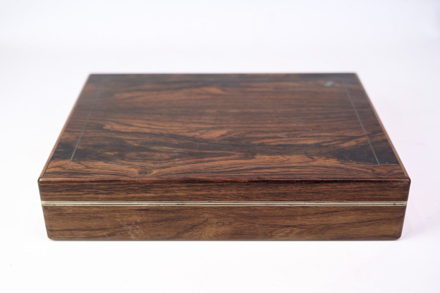 Box In Rosewood With Silver Inlay "Provinsbanken"  Danish Design From 1960s photo 365.0