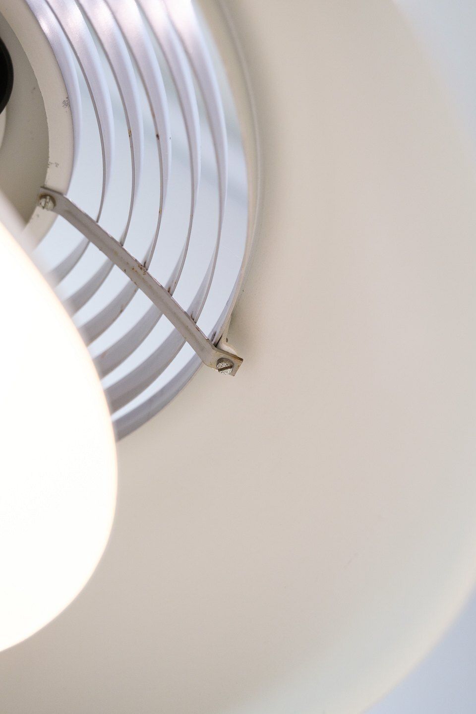 White Aj Royal Pendant In Aluminum & Steel  By Arne Jacobsen For Louis Poulsen From 1960s photo 405.0