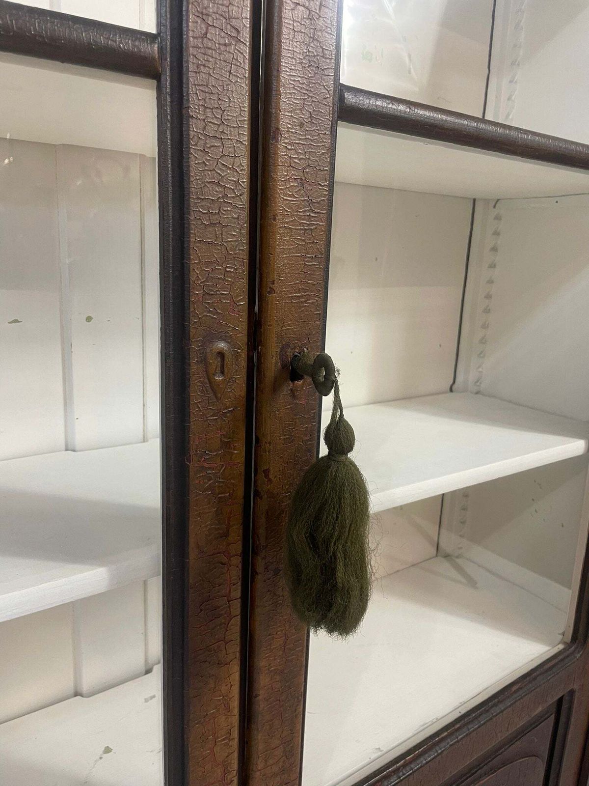 photo vinterior Historic Glass Front Bookcase From Austria Hungary, Late 19th–Early 20th C.
