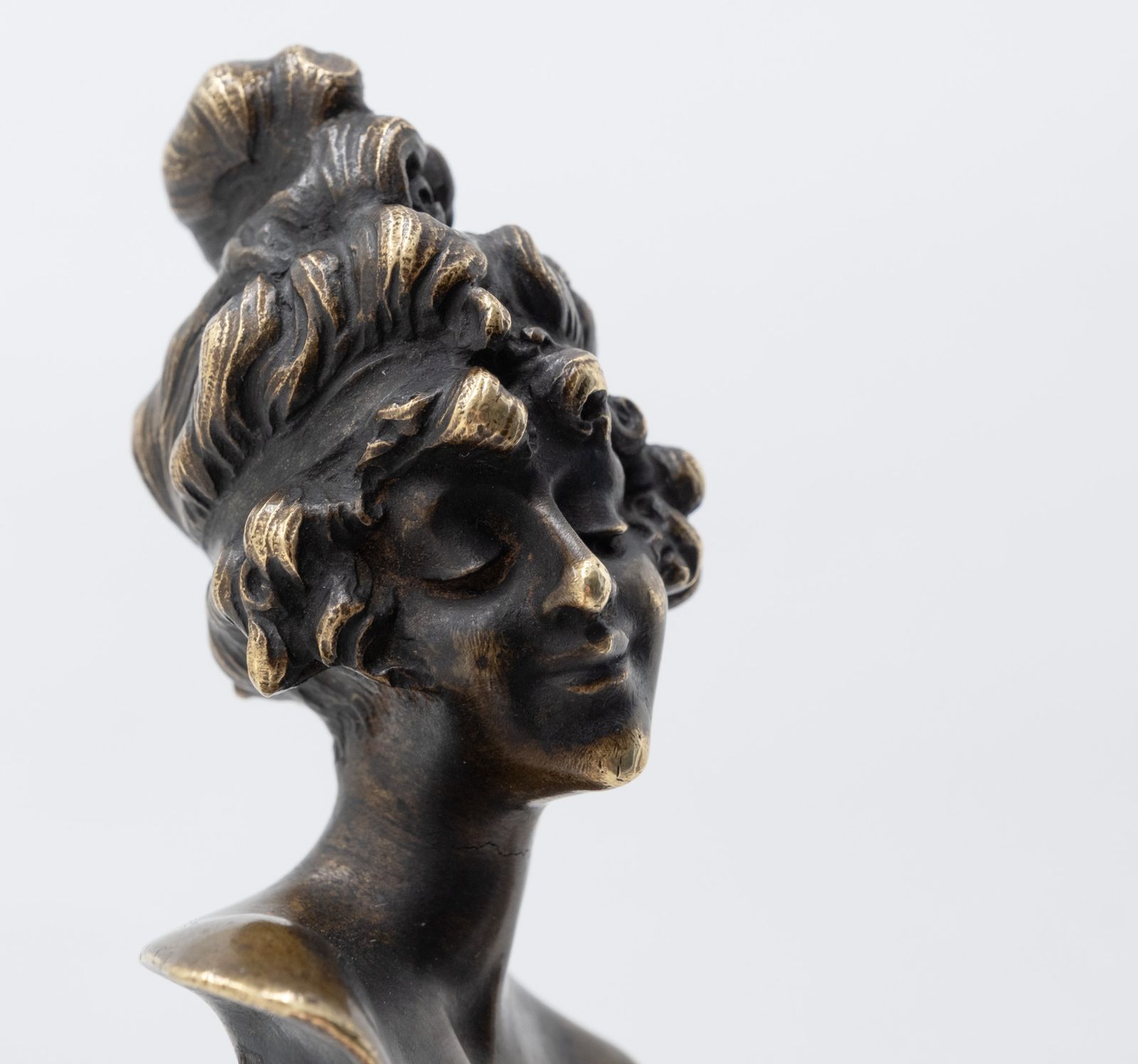 Art Nouveau Bronze Paper Knife Page Turner With Female Bust By Alexandre Caron Circa 1900 photo 495.0