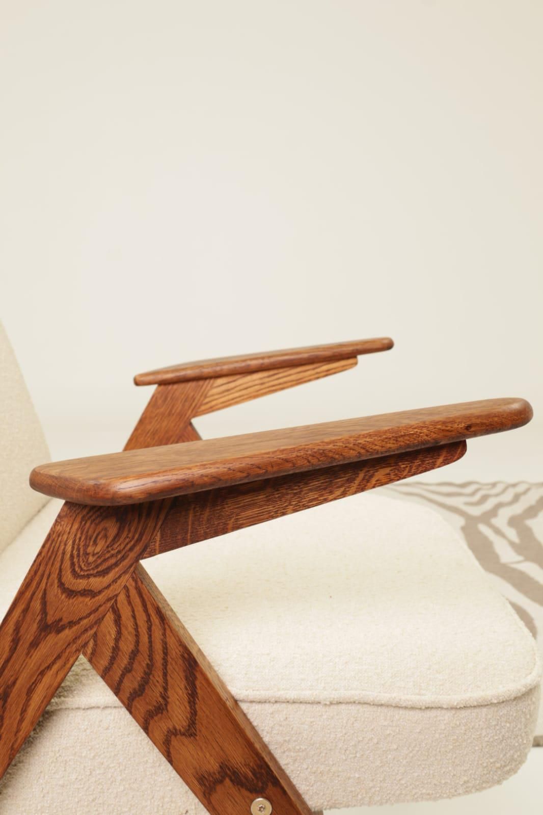 photo for sale Mid Century Armchairs Vintage Lounge Chair In Ecru Set Of 2 Chairs, Complete Restored