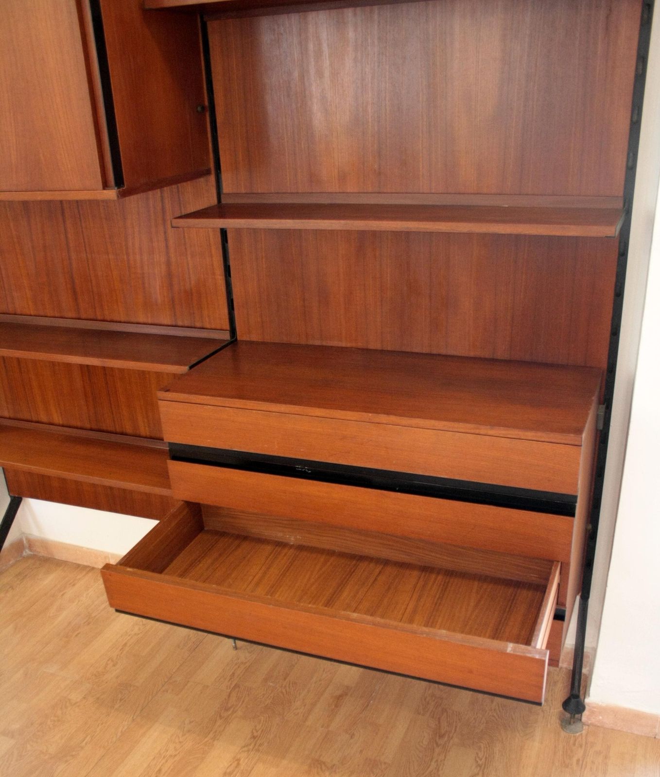 Urio Modular Wall System By Ico And Luisa Parisi For Mim 1957, Two Module Bookcase, Italy, 1960s photo buy