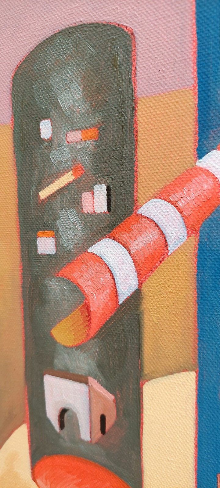 photo furniture Franco Balleri Abstract Painting Oil On Canvas 'Le Case Alte' 2008