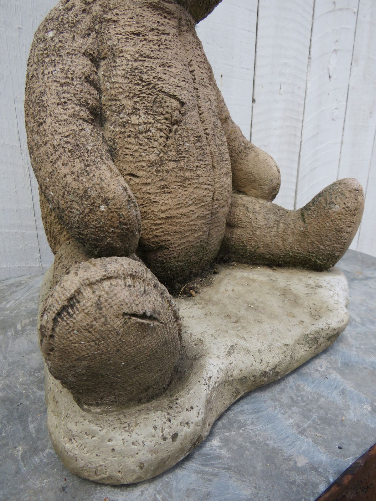 Vintage English Weathered Garden Teddy Ornament photo vinterior