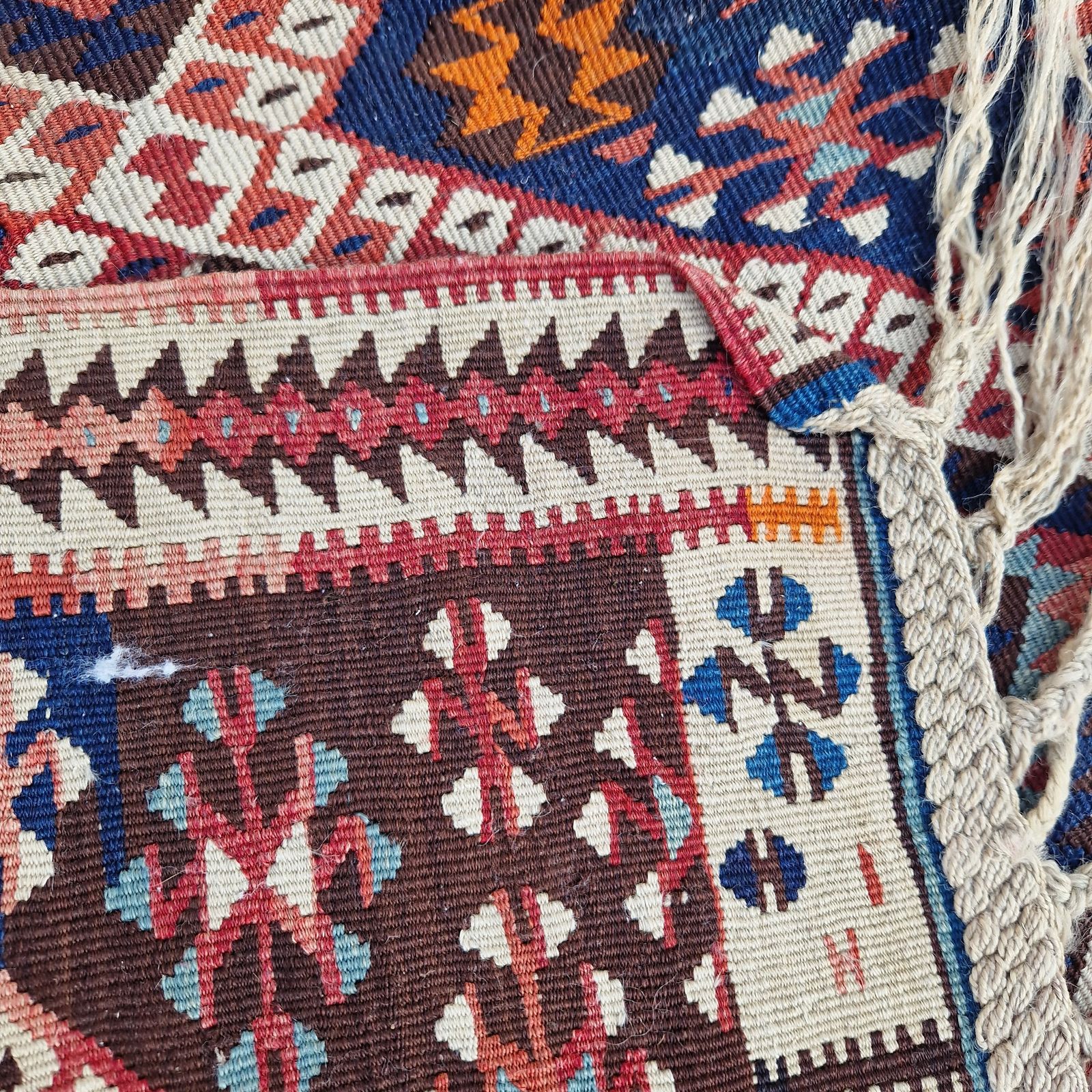 Antique Anatolian Kilim Rug, 1920s photo furniture