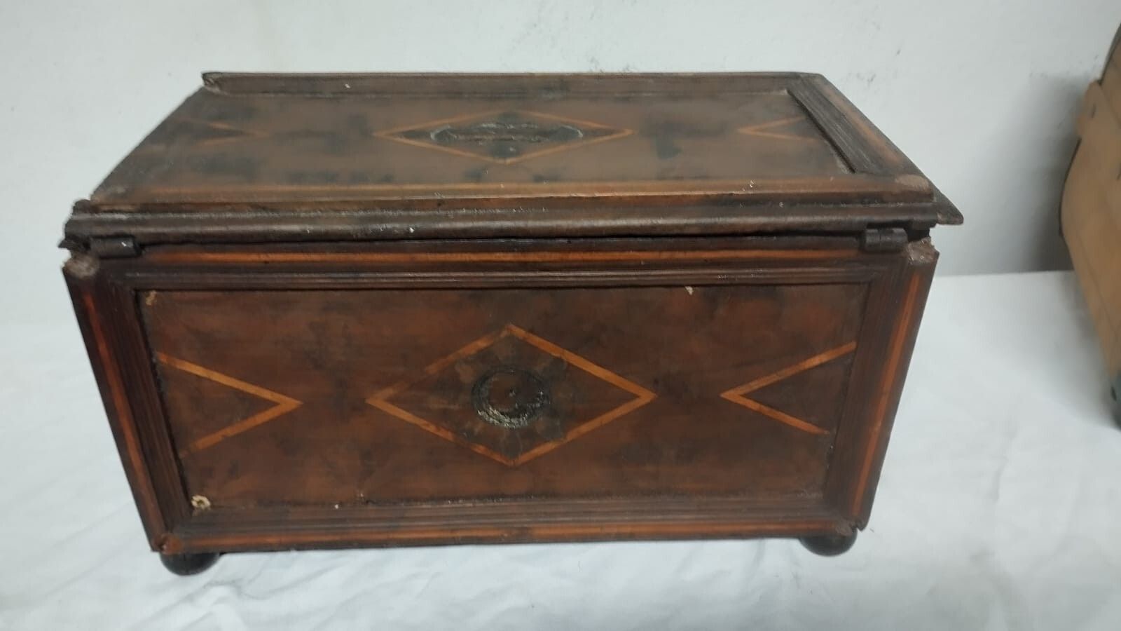 Antique 17th Century Inlaid Wooden Box Ancient Inlaid Wooden photo Home Decor