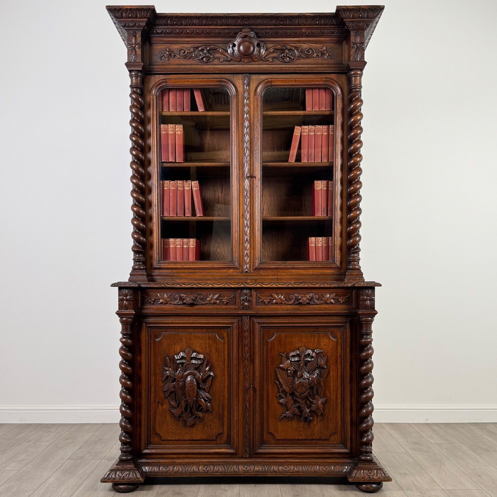 Antique 19th Century Renaissance Revival Bookcase In Oak