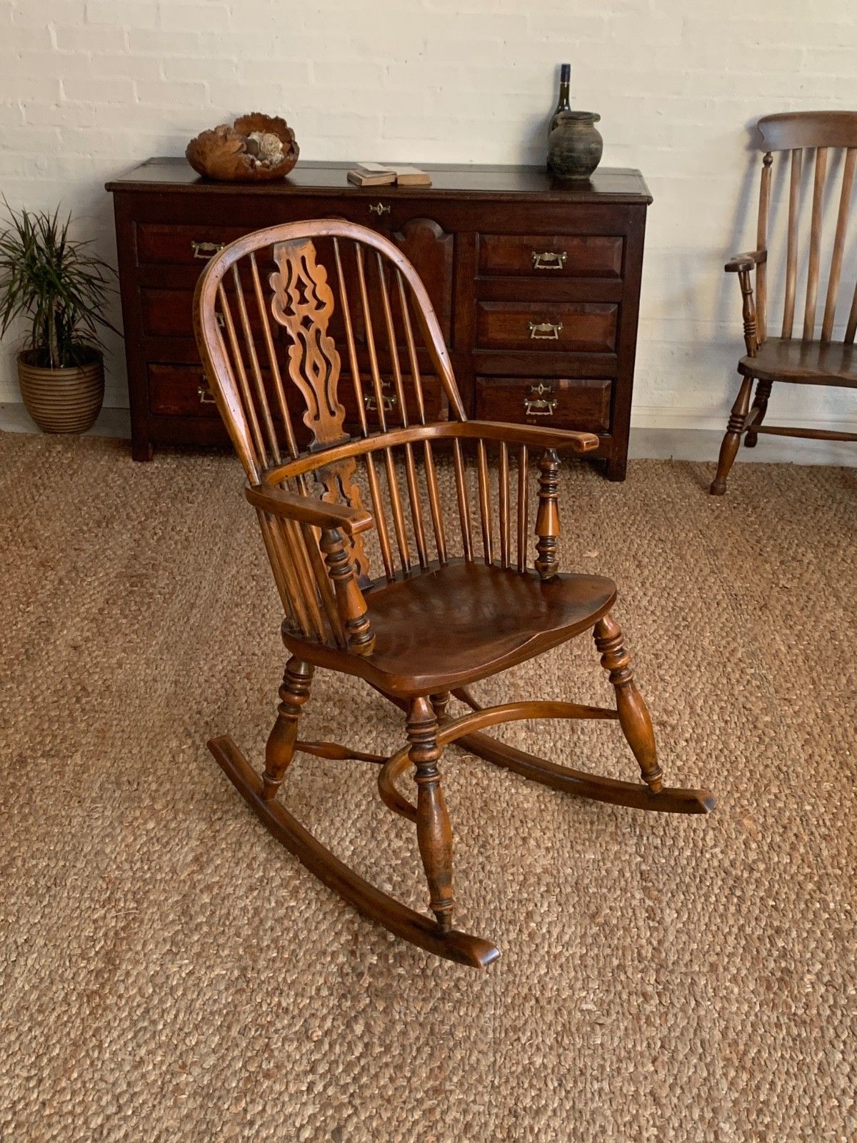 19th Century Country Style Windsor Rocking Chair photo vintage