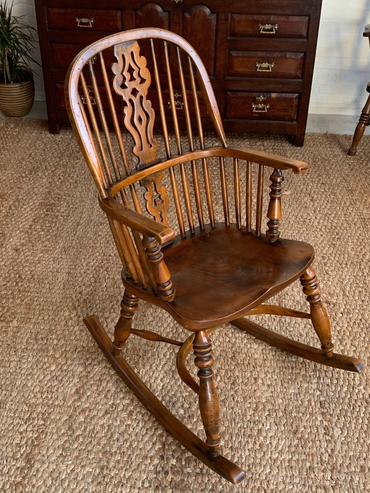 photo for sale 19th Century Country Style Windsor Rocking Chair
