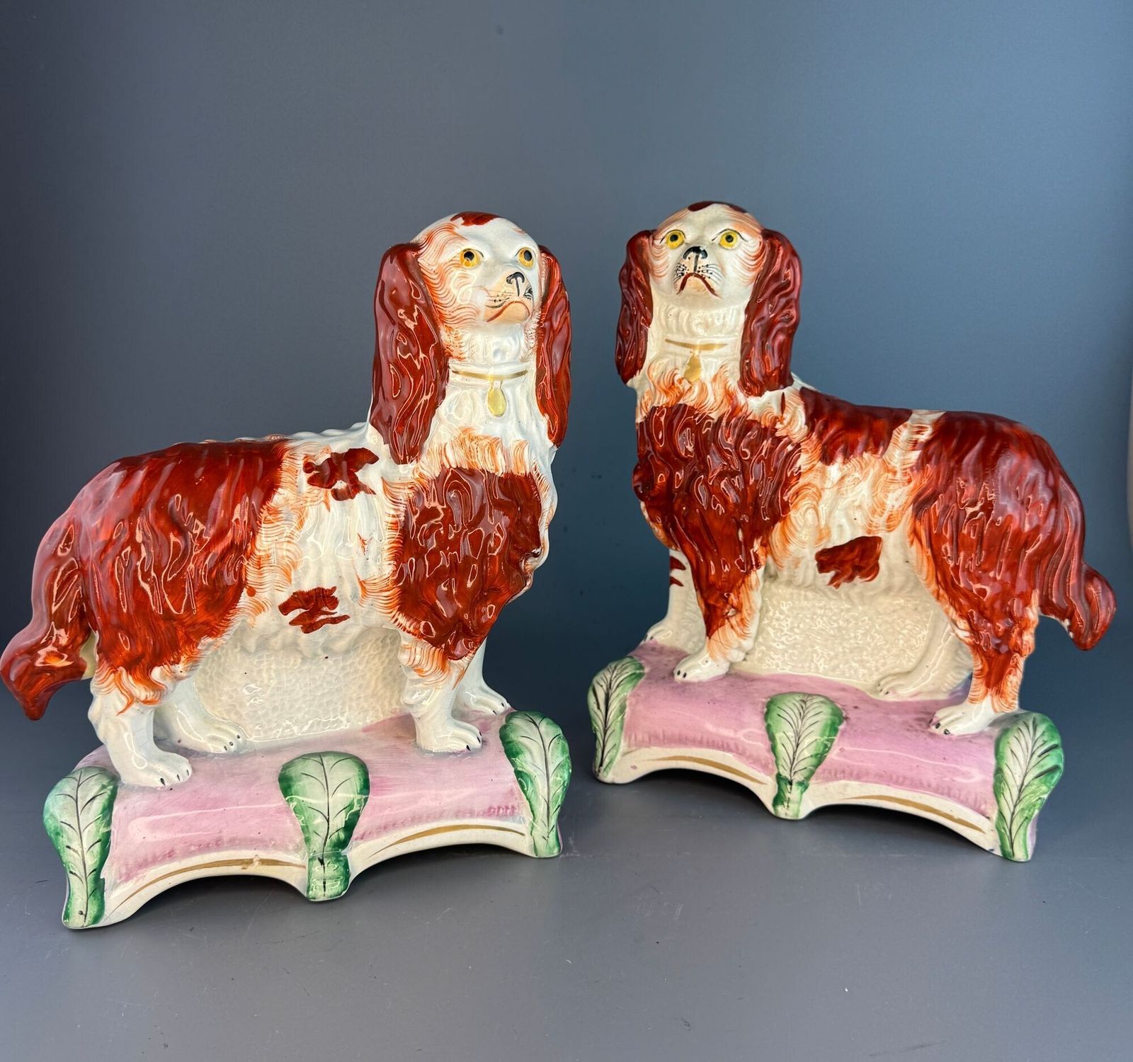 Majesty & Grace, A Good Pair Of Staffordshire Spaniels Circa 1845 photo furniture