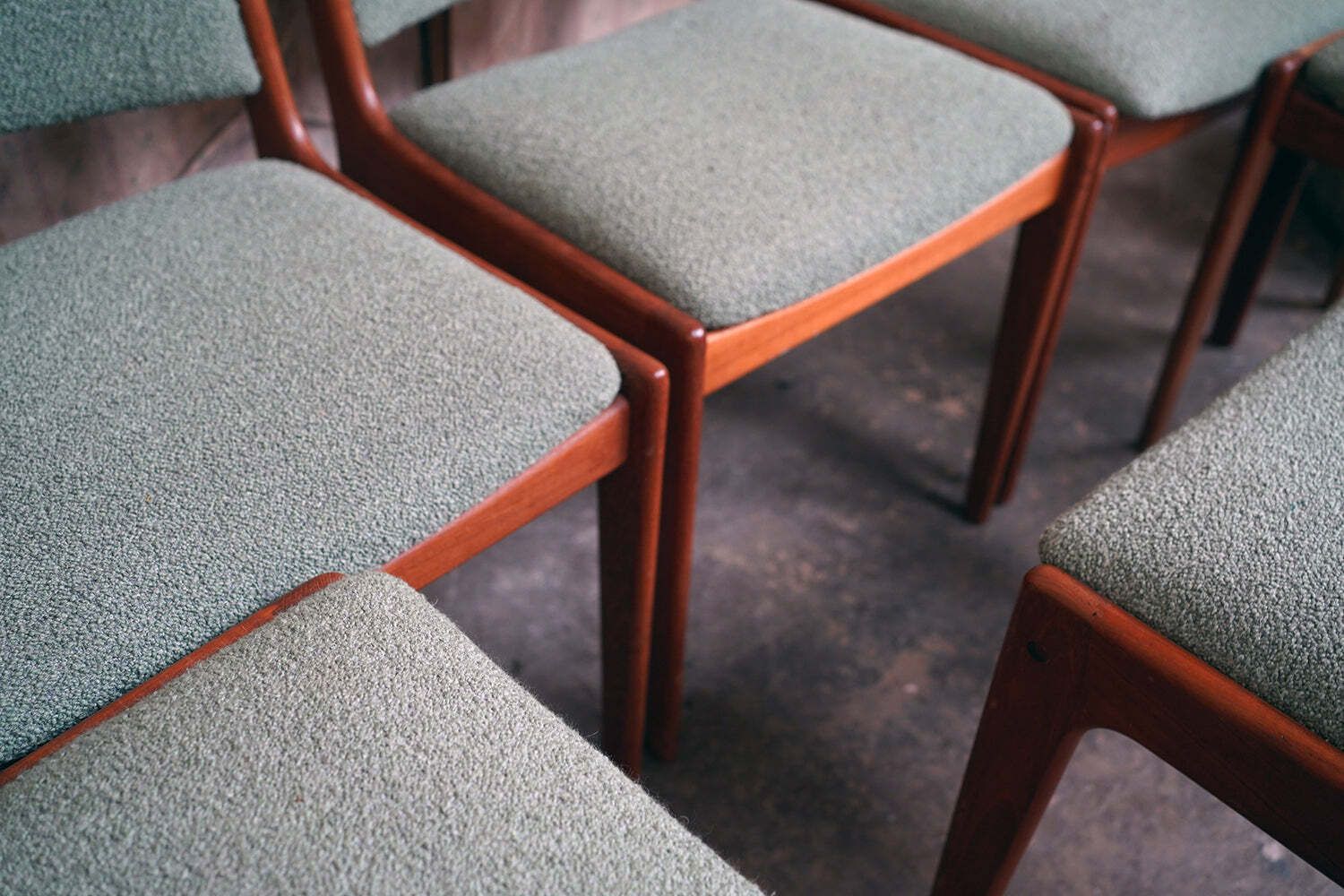 Furniture A Set Of Six Danish 1960's Chase Erwin Upholstered Teak Dining Chairs photo