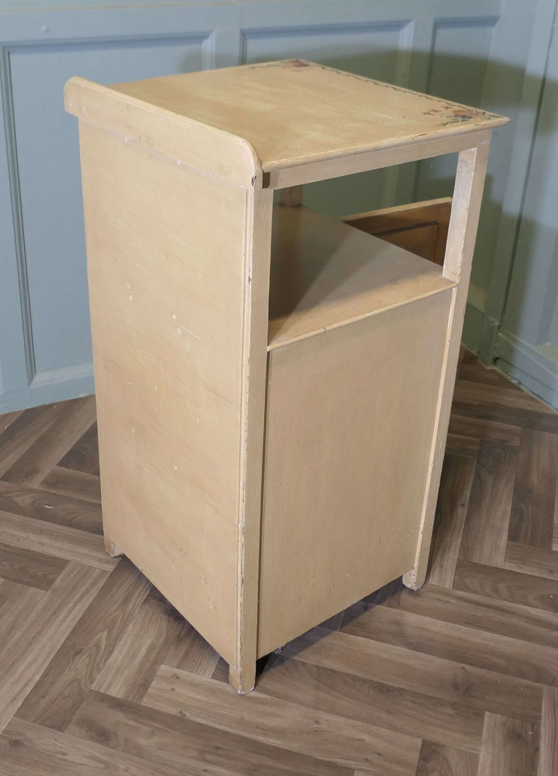 A Very Pretty Bedside Cupboard Hand Painted With Flowers photo buy
