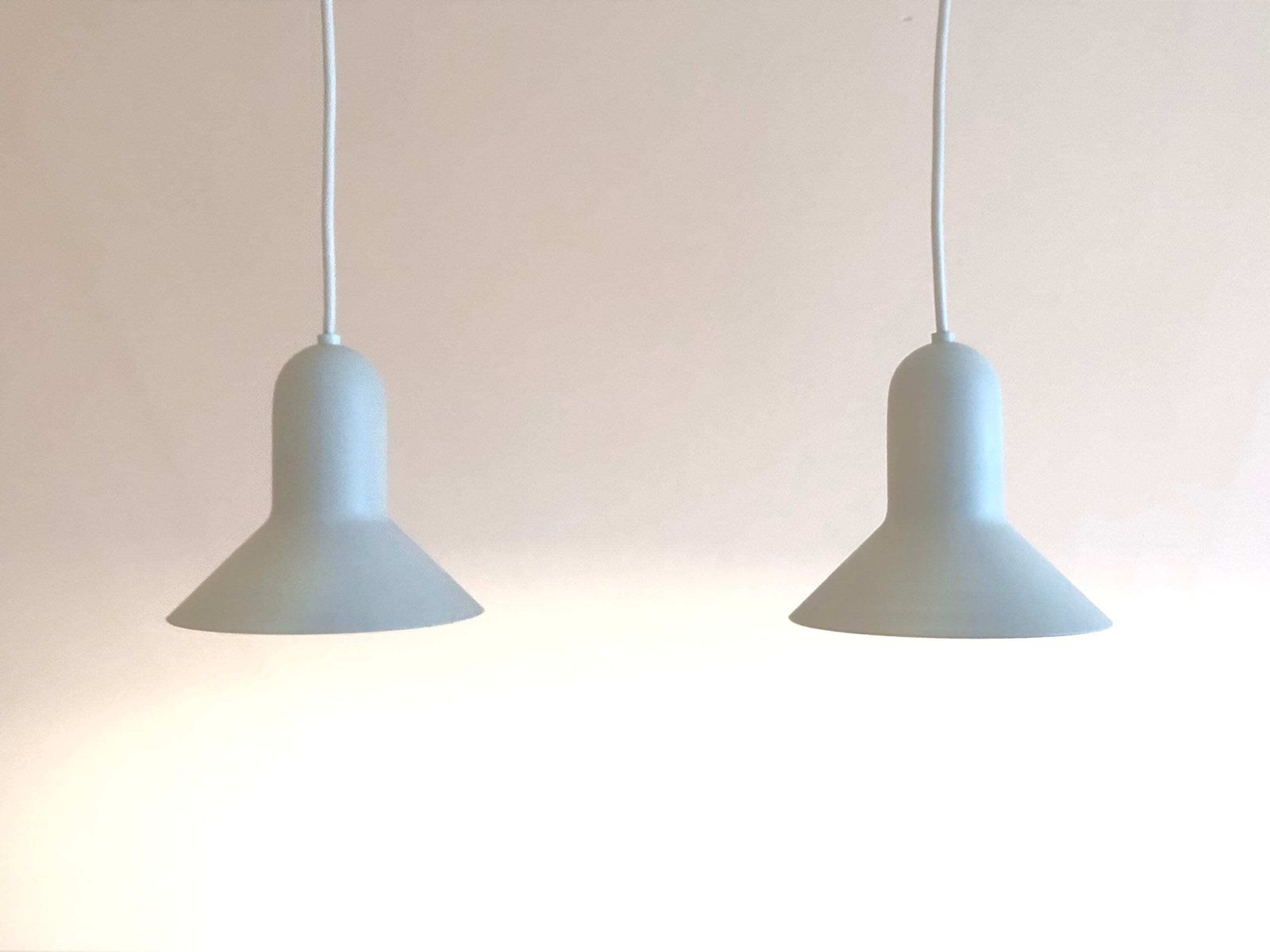 Original 1980s Minimalist Danish “Confetti” Ceiling Lamps In White   Design By Claus Bonderup For Focus, Denmark photo Lighting