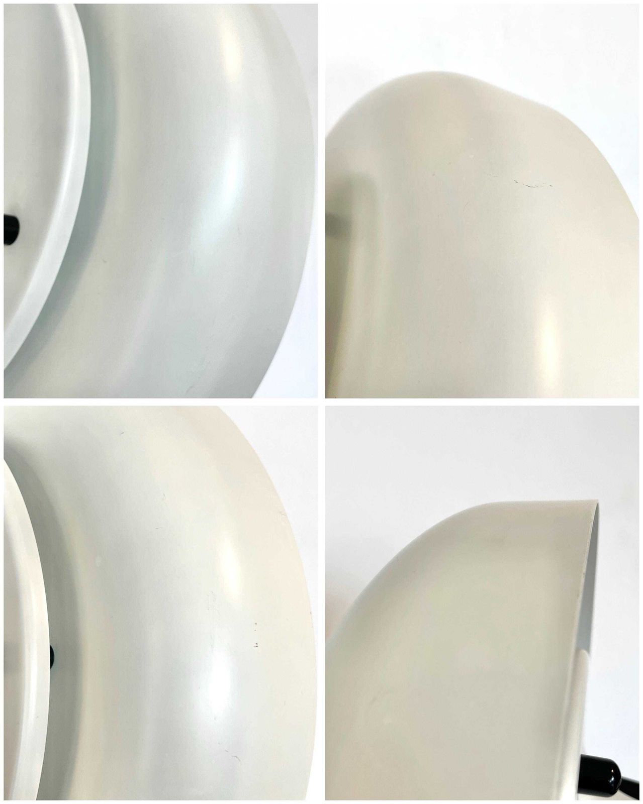 photo for sale Postmodern Danish Vintage Design Ceiling Lamp In White Metal With Multilayer Shade And Cool Black Details