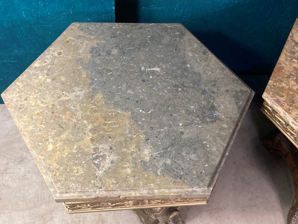 A Near Pair Of Antique Mythlogical Side Tables photo vintage