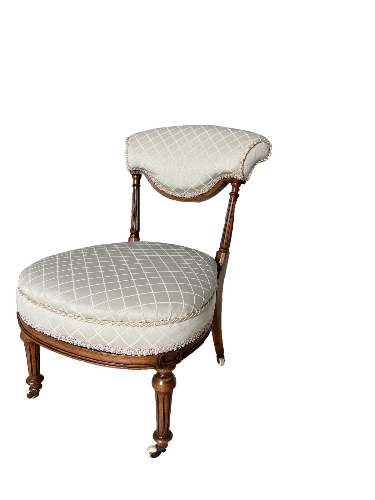 Furniture Antique Victorian Mahogany Small Bedroom Chair On Castors photo