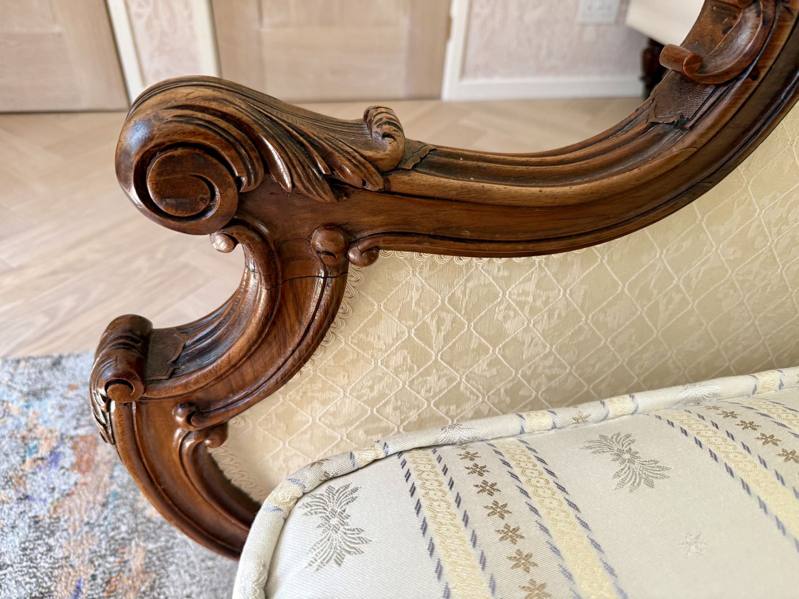 Louis XV Style Bed And Bedside Tables Walnut C1895 photo vintage