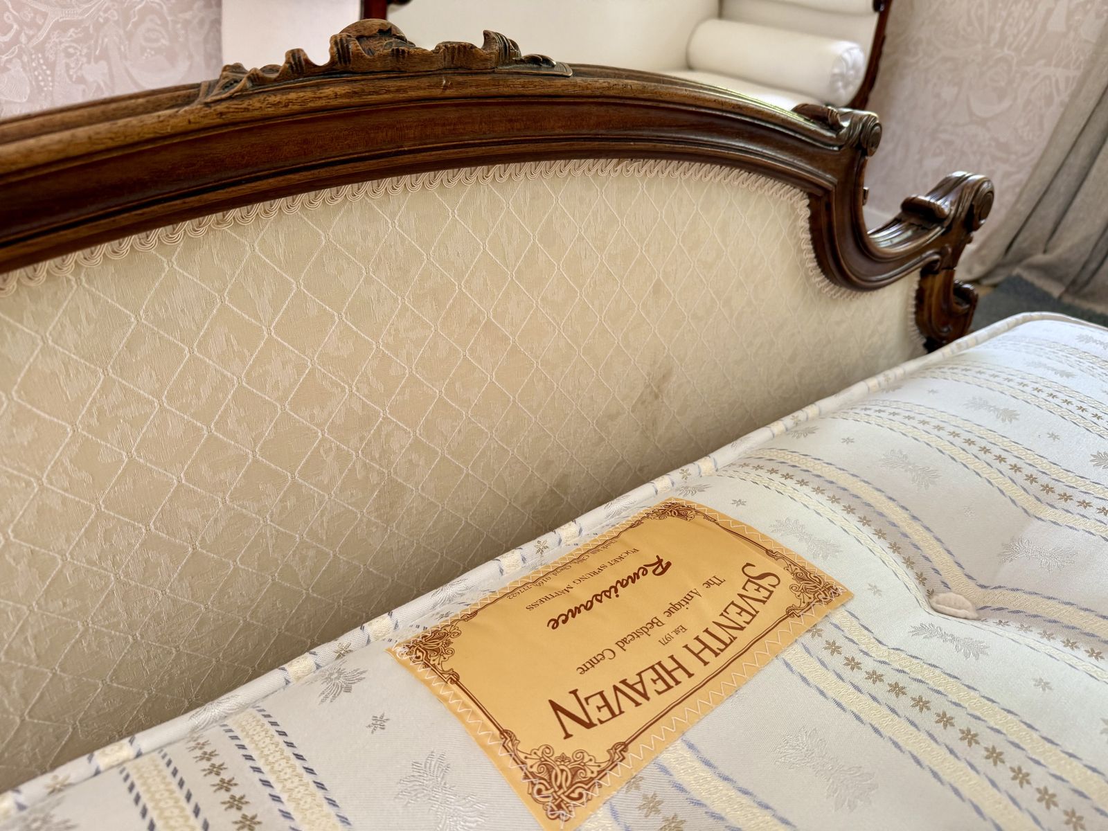 photo furniture Louis XV Style Bed And Bedside Tables Walnut C1895