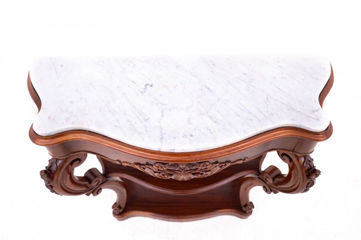 Mahogany Console With Marble Top, France, Circa 1880. After Renovation. photo furniture