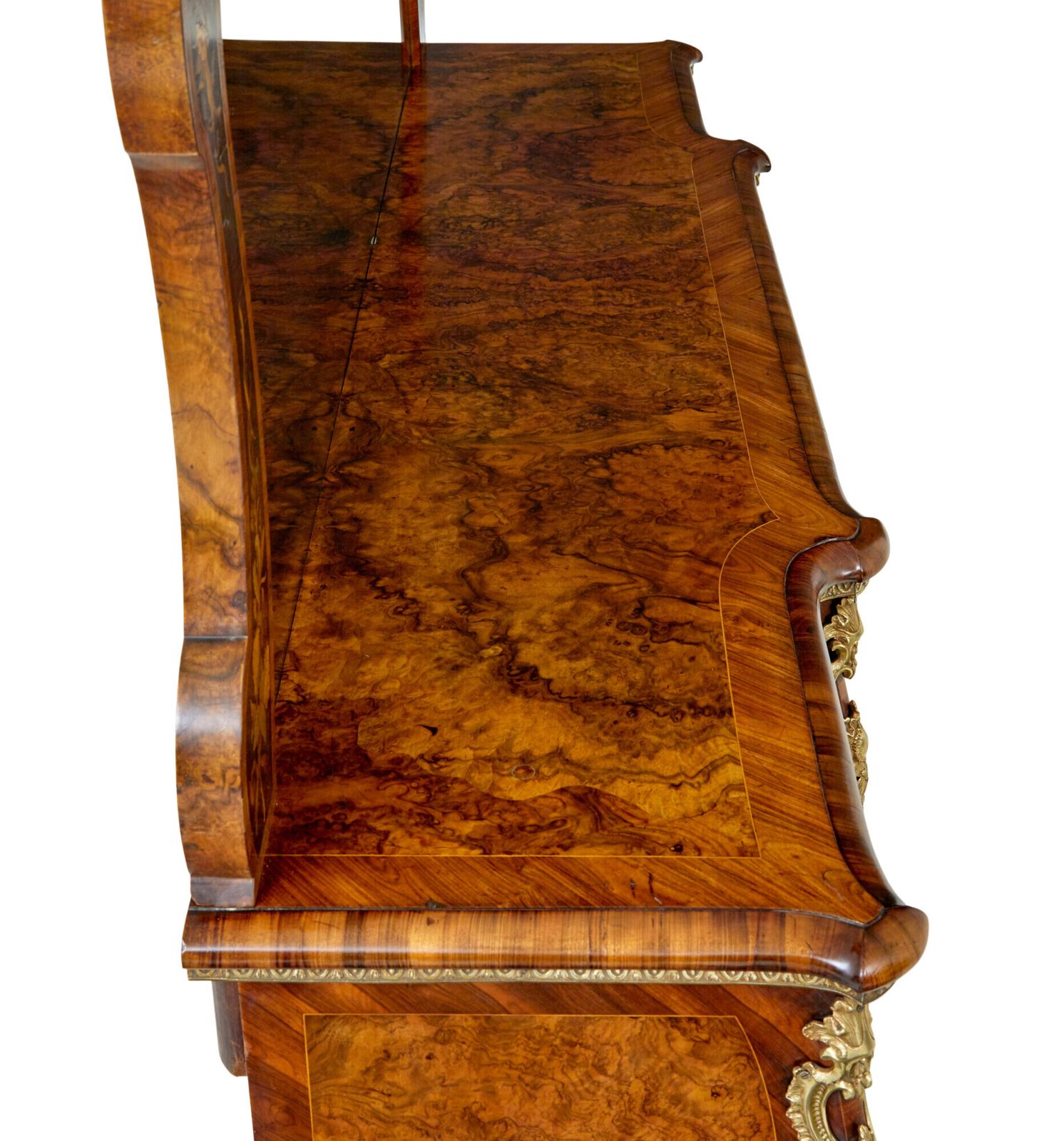 High Victorian Inlaid Burr Walnut Credenza With Mirror photo vinterior
