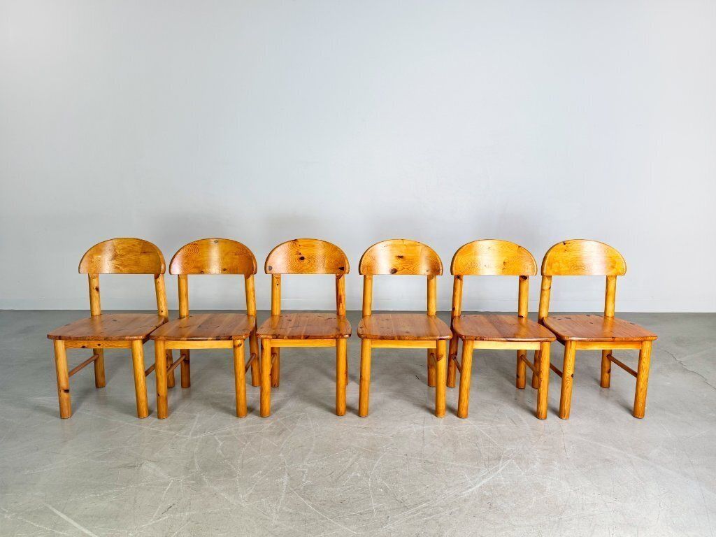 Set Of 6 Rainer Daumiller Chairs Midcentury Chair Pine Vintage photo furniture