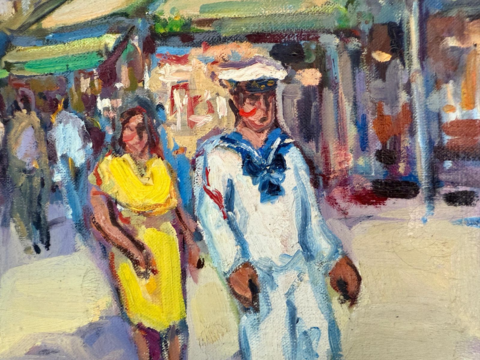 Pepe Antequera – La Rambla, Barcelona, Spanje – Olieverf Op Doek – Europese Kunst, Ca. 1980 photo for sale