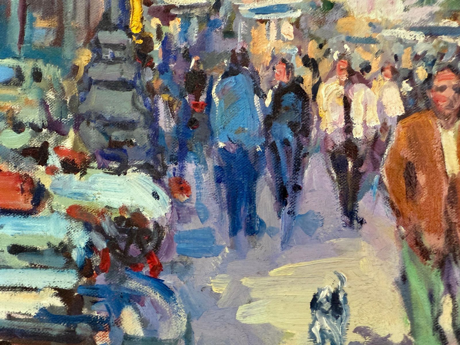 Pepe Antequera – La Rambla, Barcelona, Spanje – Olieverf Op Doek – Europese Kunst, Ca. 1980 photo 900.0
