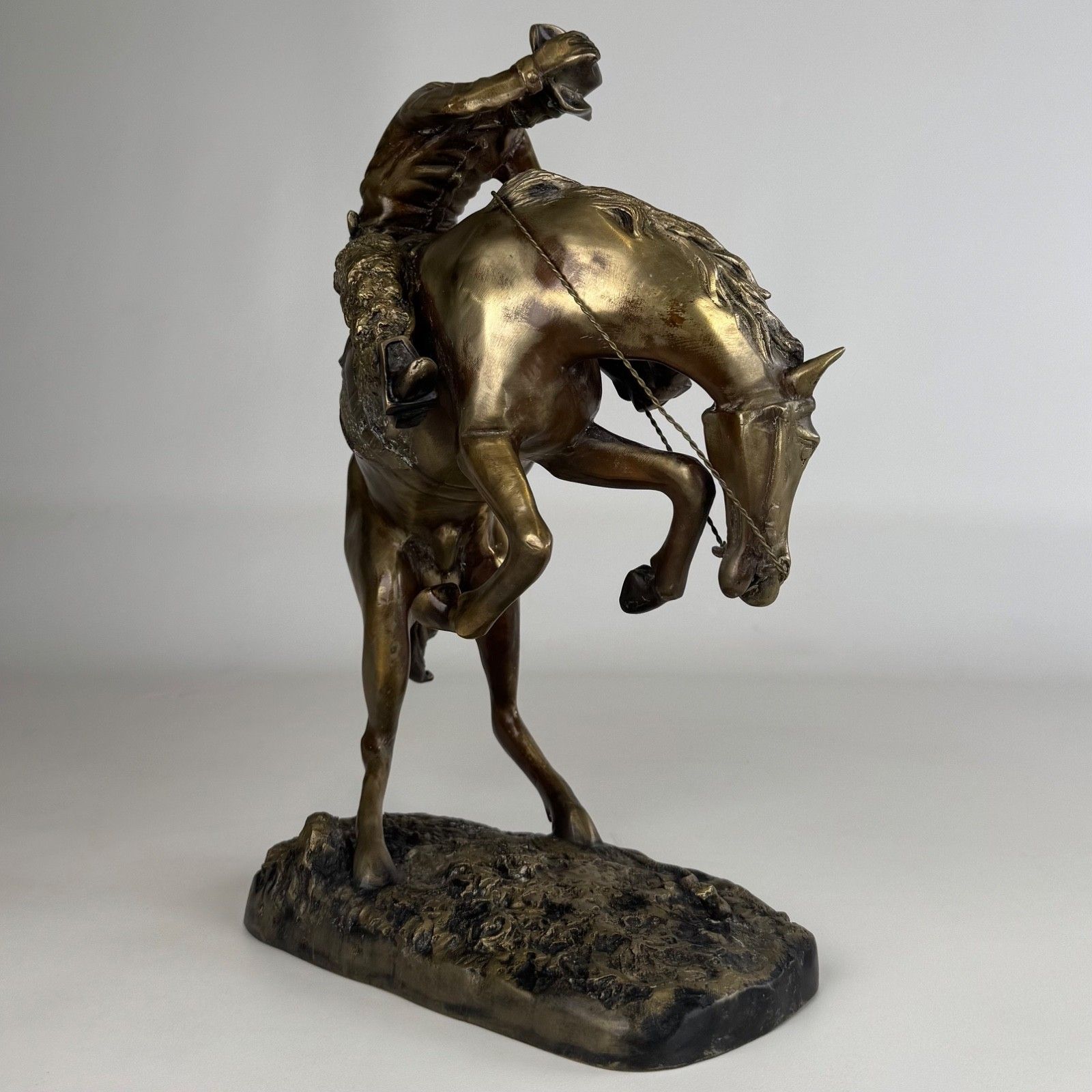 Antique 20th Century Brass Sculpture By Frederic Remington photo buy