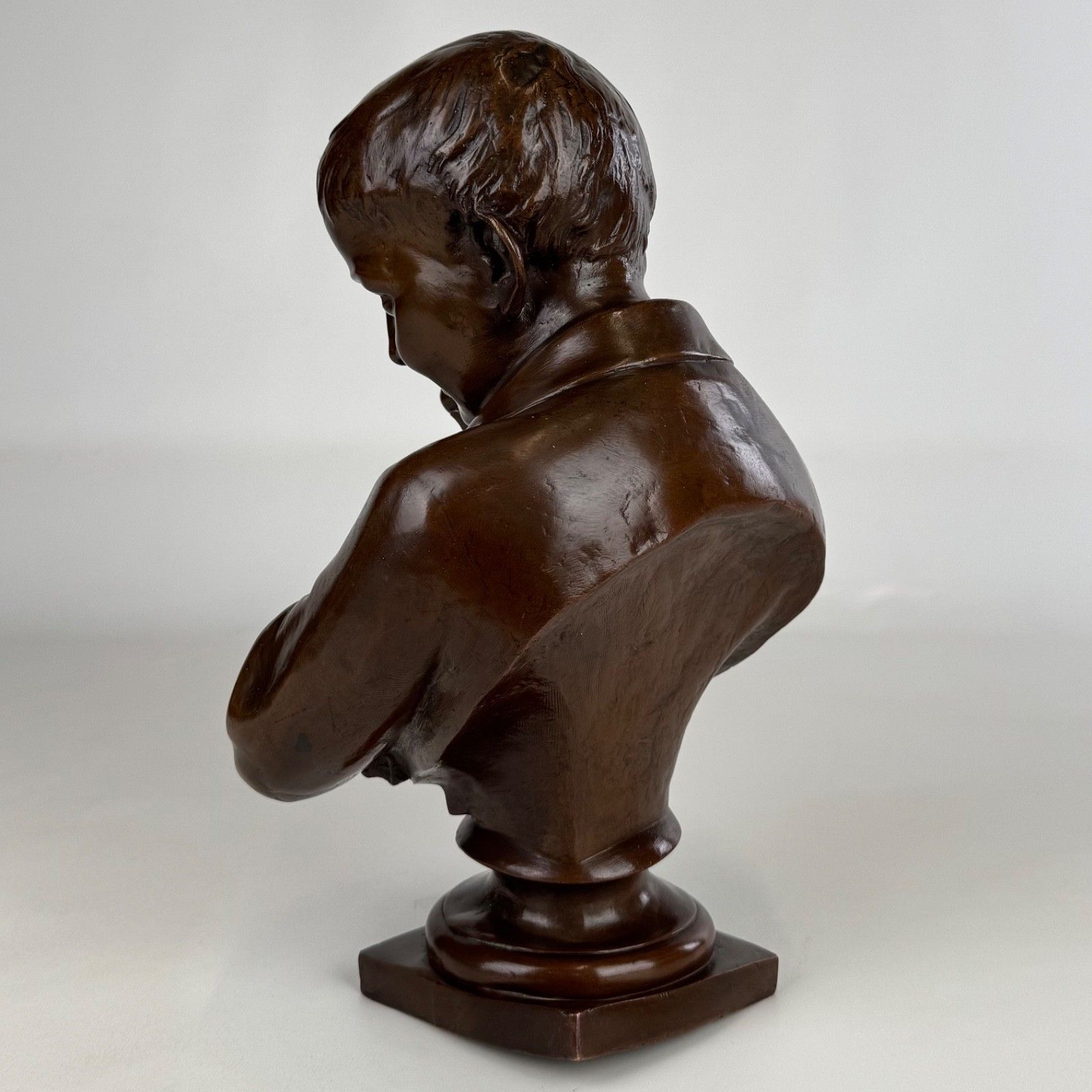 Antique 19th Century Decorative Bronze Bust Of A Student photo Art