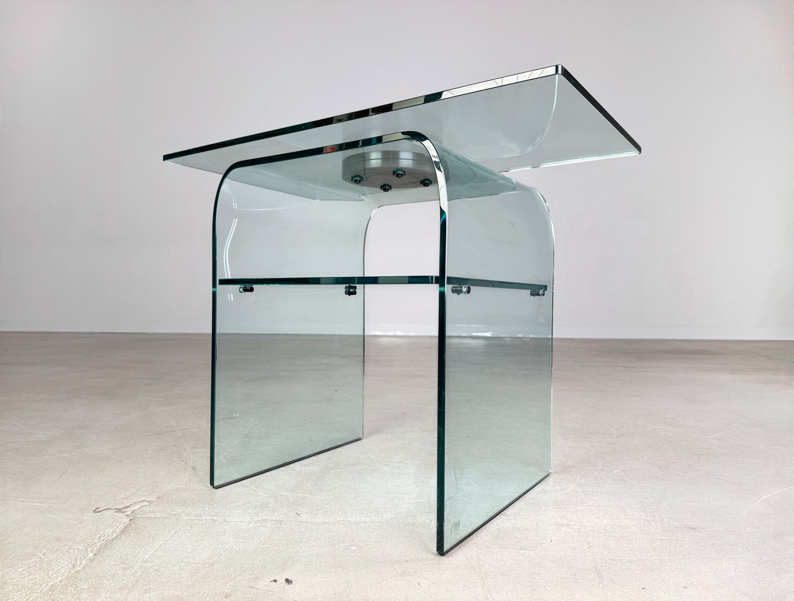 Original Coffee Table Fiam Italia Glass Swivel 1980s photo furniture