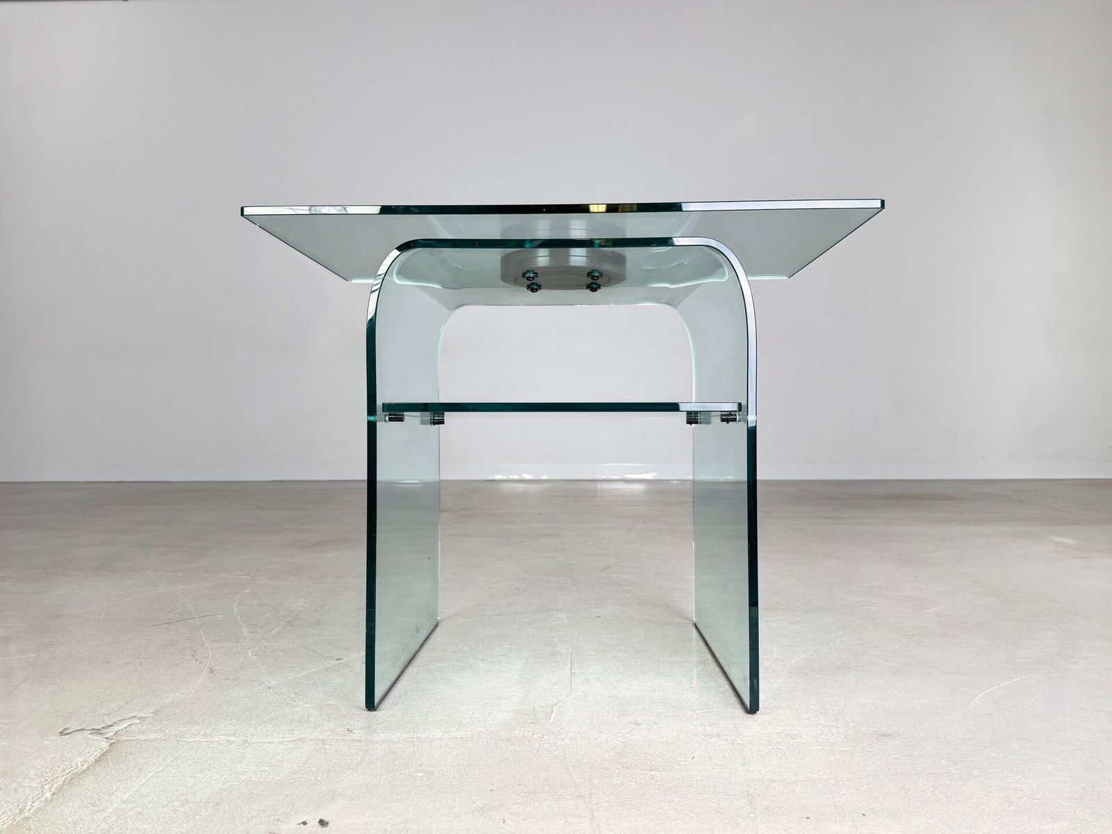 Original Coffee Table Fiam Italia Glass Swivel 1980s photo for sale