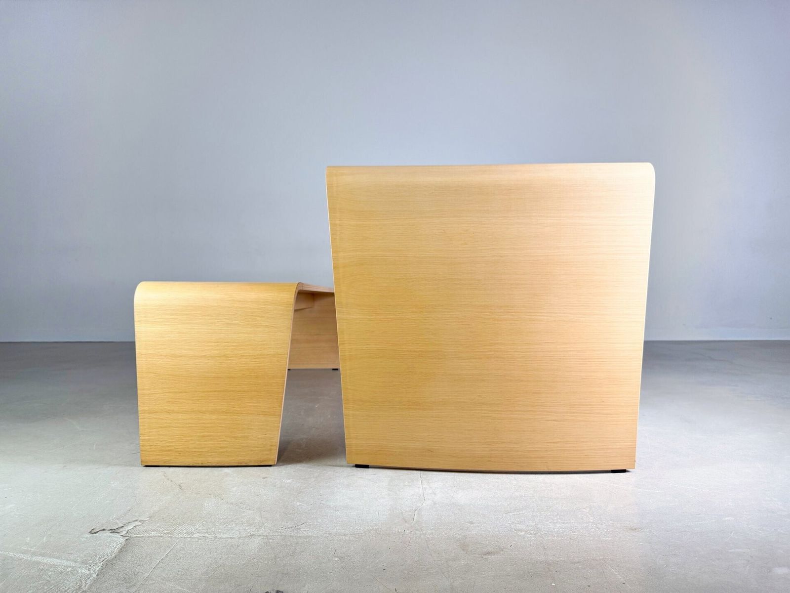 Set Of 2 Brunner Jehs Table + Bench Leaf Oak Design Table photo vinterior